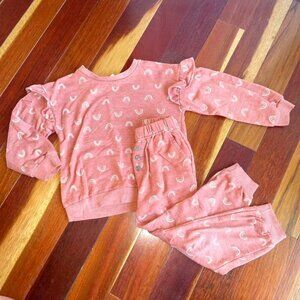 Toddler Girl Jessica Simpson Rainbow Matching Sweat Suit 4T